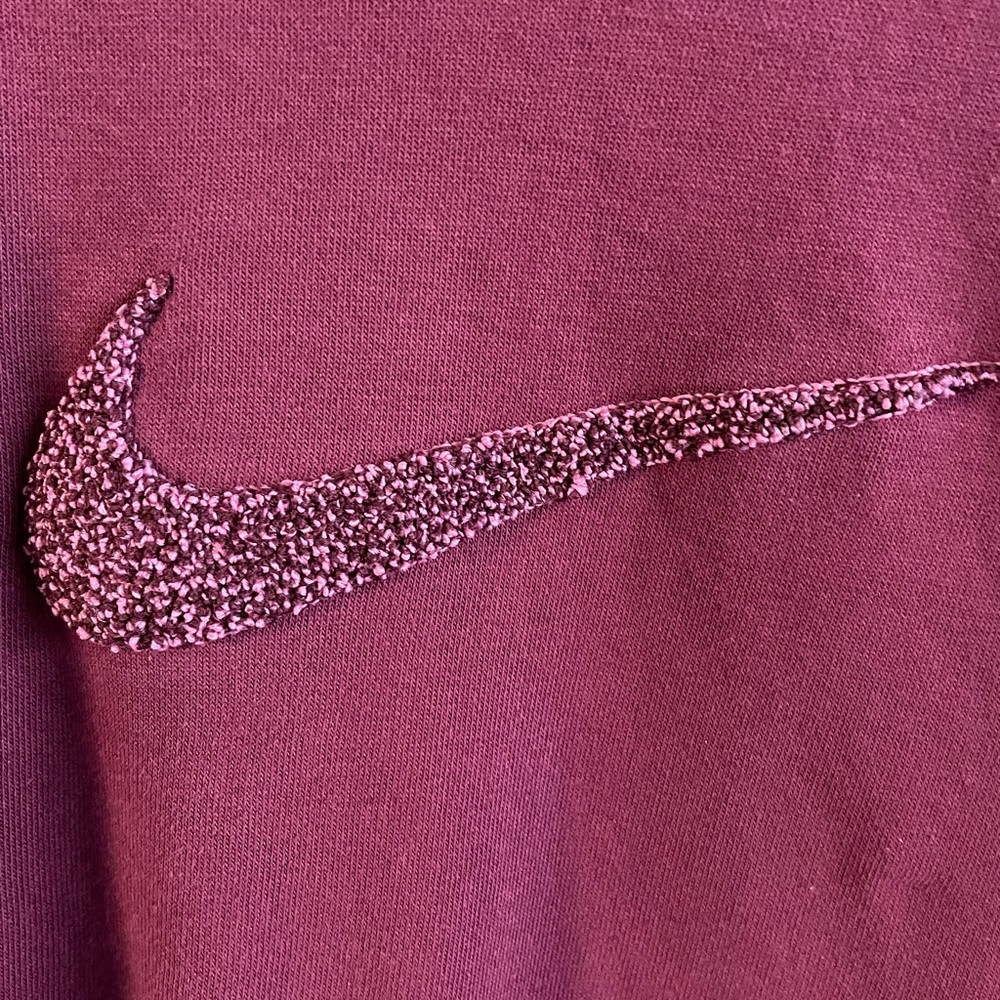 Nike Women's Burgundy Cropped Sweatshirt - Picture 3 of 4